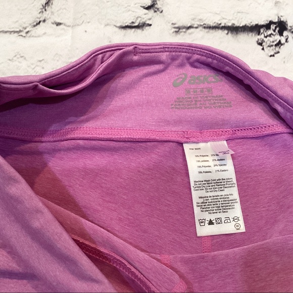ASICS Cropped Mesh Panel Leggings Purple Gray Mid-Rise NWOT Size M - Picture 4 of 4